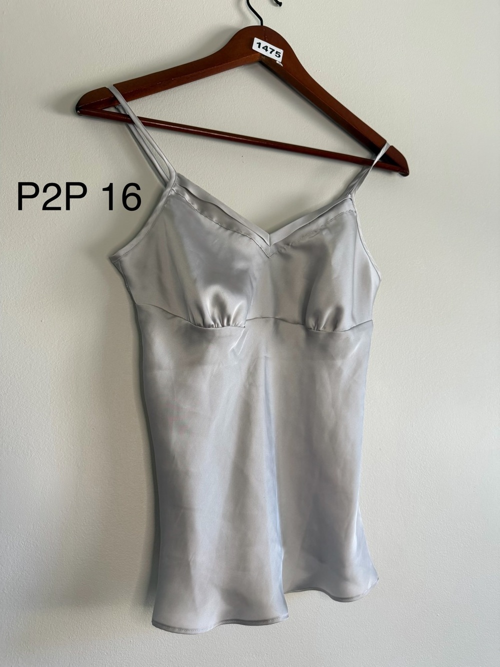 La Vie en Rose Silver Satin Camisole | Y2K Romantic Lingerie Top